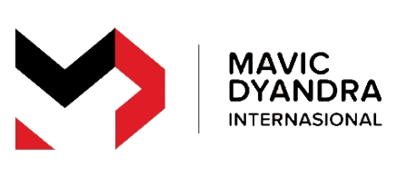 Company logo with red and black geometric shapes